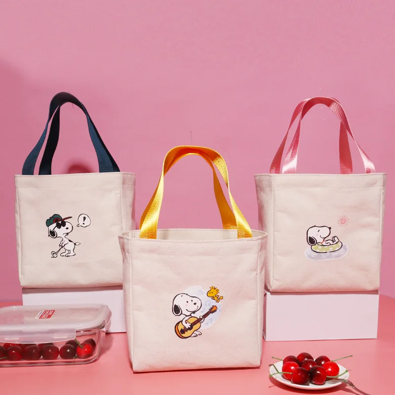 

Kawaii Snoopy сумка на шнурке, бэнто-сумка, маленькая сумка, японская дикая кожа, маленькая сумка для обеда, сумка-тоут