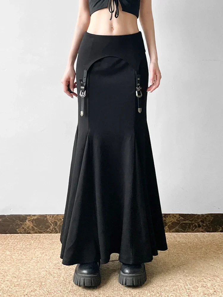 Новинка 2025 темная готическая уличная юбка-русалка в стиле ретро женская юбка