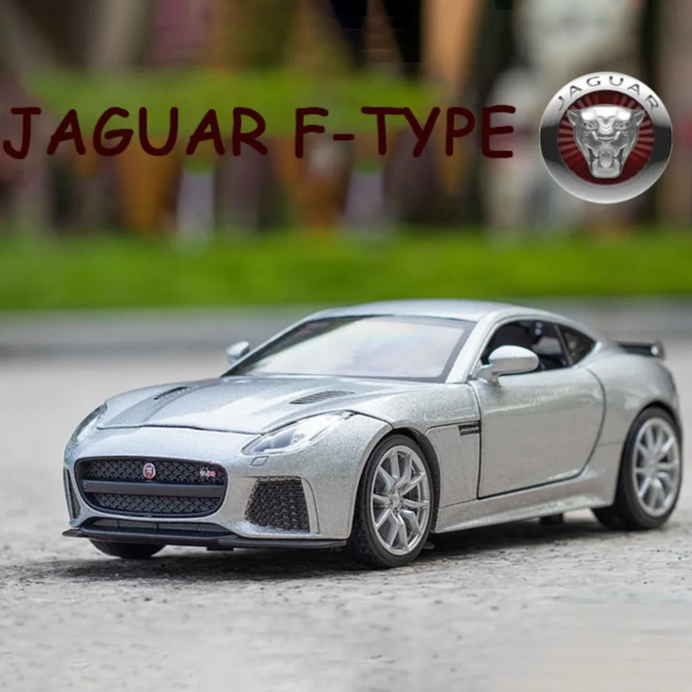 

1/32 Alloy Diecast Jaguar F-TYPE Car Model Toy Sports Cars Models Rubber Tire Pull Back Light Sound Vehicle Gift Children's Toys