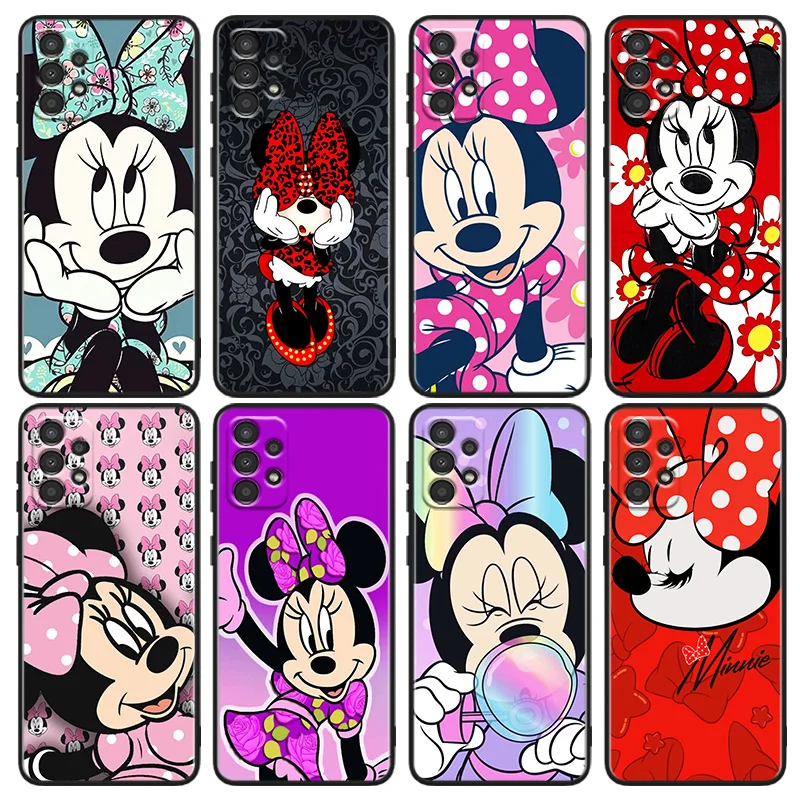 

Disney Minnie Mouse Cute For Samsung A91 A81 A73 A72 A71 A54 A53 A52S A51 A42 A41 A34 A33 A21 A31 A23 lite Black Cover