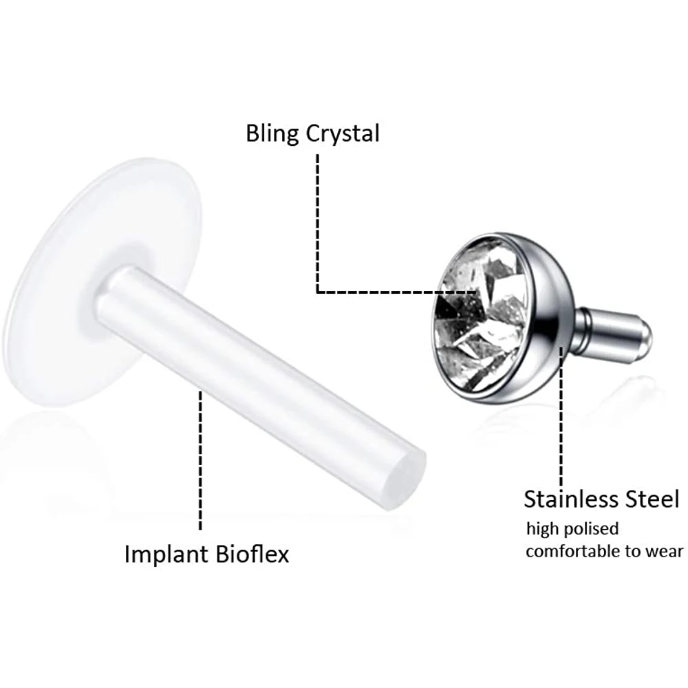 10 шт. серьги-гвоздики для губ