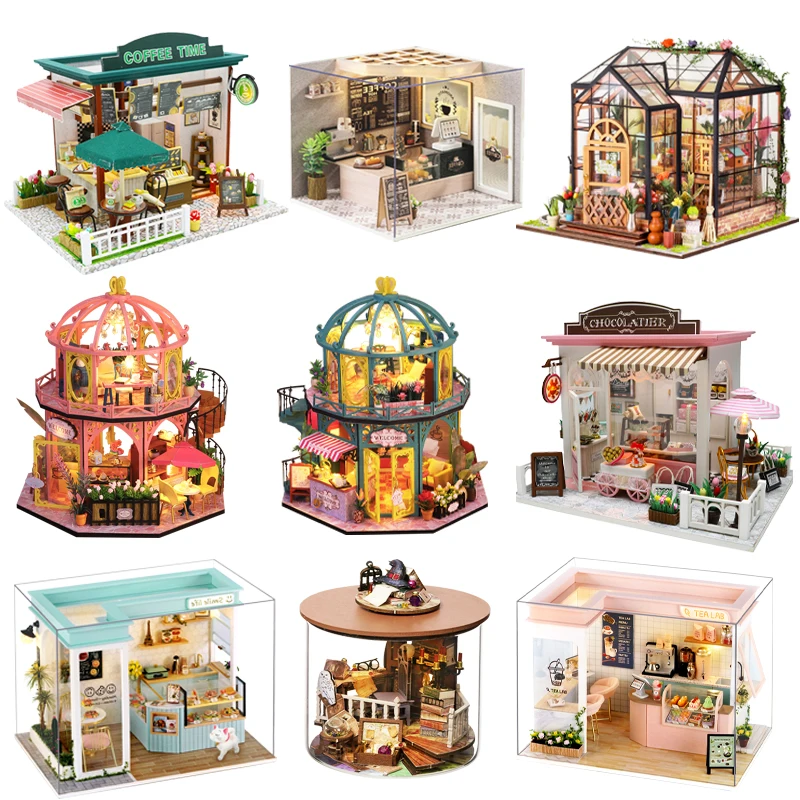 Миниатюрный Кукольный дом «сделай сам» с мебелью, деревянный дом, миниатюры, игрушки для детей, подарок на Новый год и Рождество, C & M