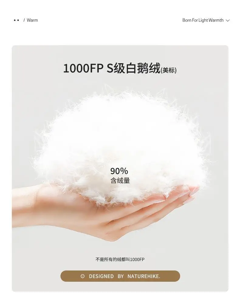 Куртка Naturehike гусиный пуховик с капюшоном и карманом для мужчин женщин