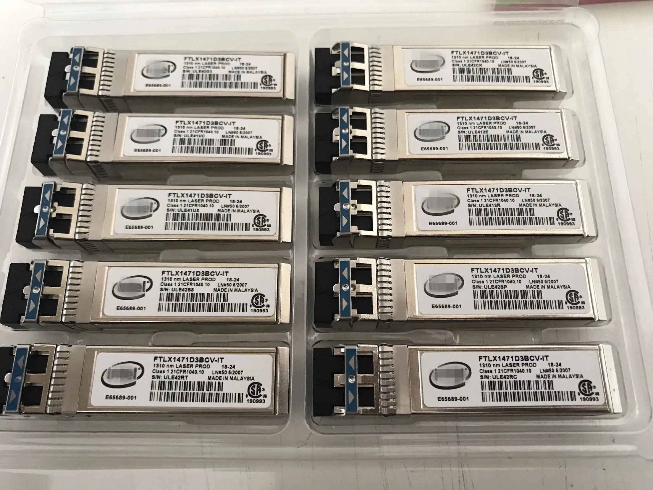 Int-el 10GB Sfp Switch/FTLX1471D3BCV-IT/E65689-001/E10GSFPLR/10G 10KM 1310nm/Network Adapter General Module