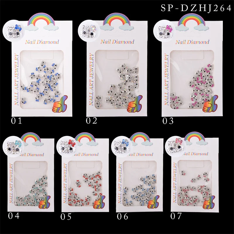 

10pcs 3D Charms Kawaii Cartoon Cat Nail Rhinestones Gems Glitter Alloy Nail Art Jewelry Manicure Nail Decoration DIY Accessories