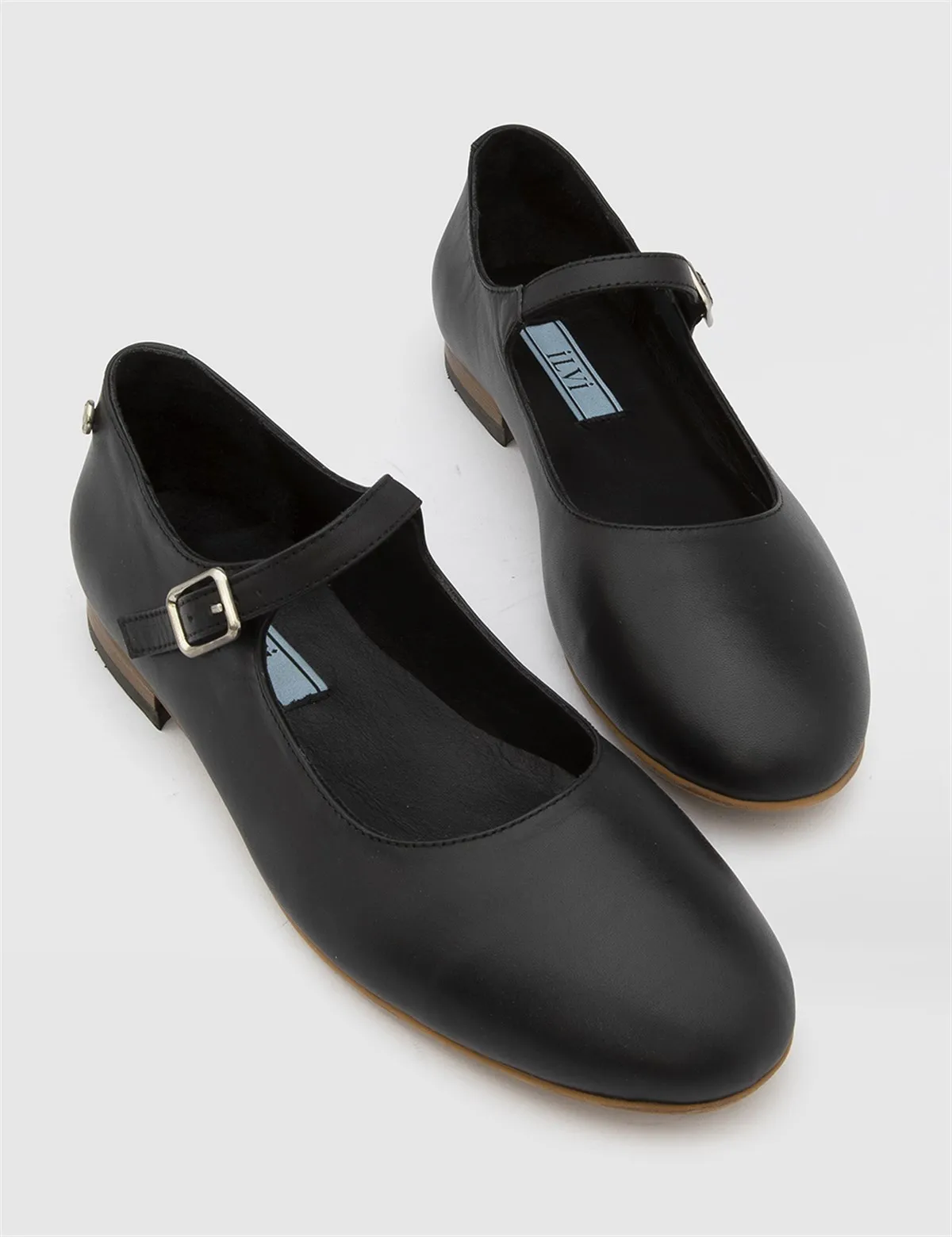 

ILVi-Genuine Leather Handmade Kela Black Leather Ballerina Women Shoes 2022 Fall/Winter