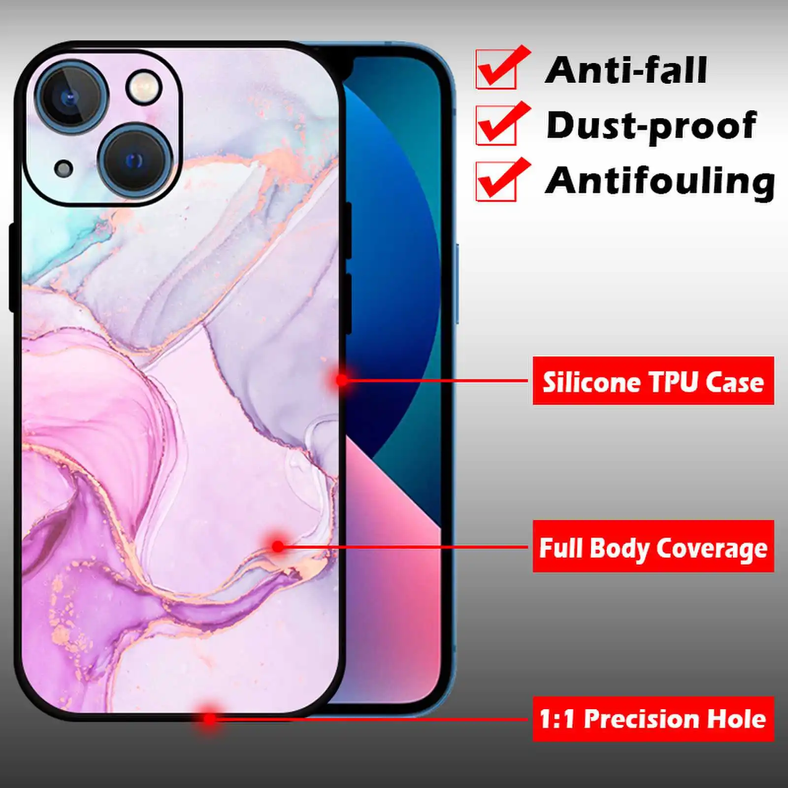 Силиконовый чехол JURCHEN для Apple iPhone XS 14 Pro Max 8 7 6 6S Plus XR X модный тонкий с текстурой