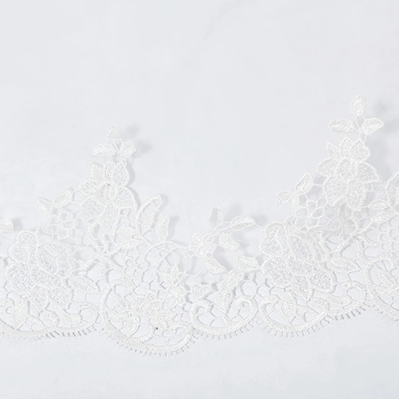 

Bridal Veil Exquisite Lace Trim Hair Accessories for Wedding Single Layer Sheer Tulle 118" Embellishment Veils
