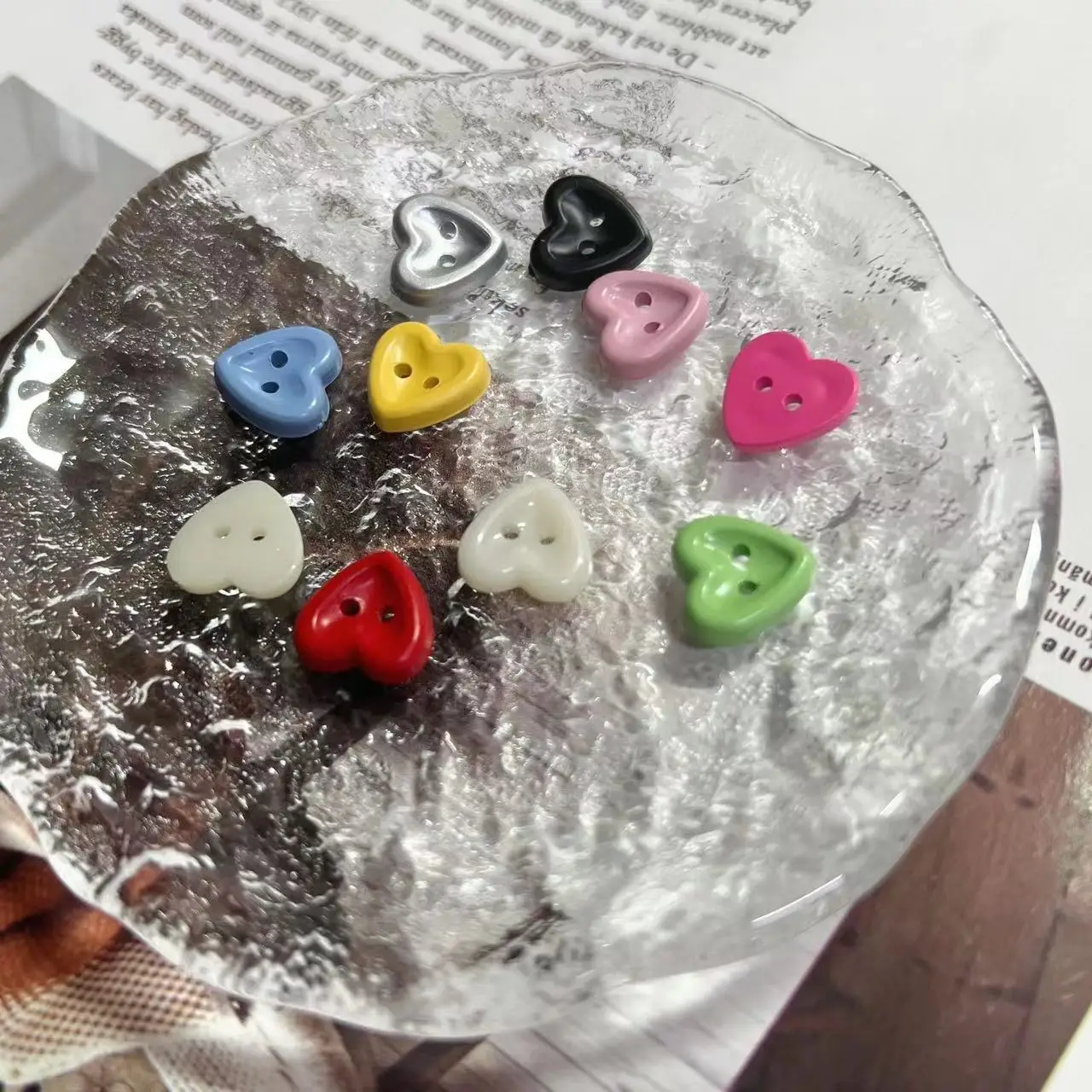 10 шт./партия Детские пуговицы в форме сердца 15 мм