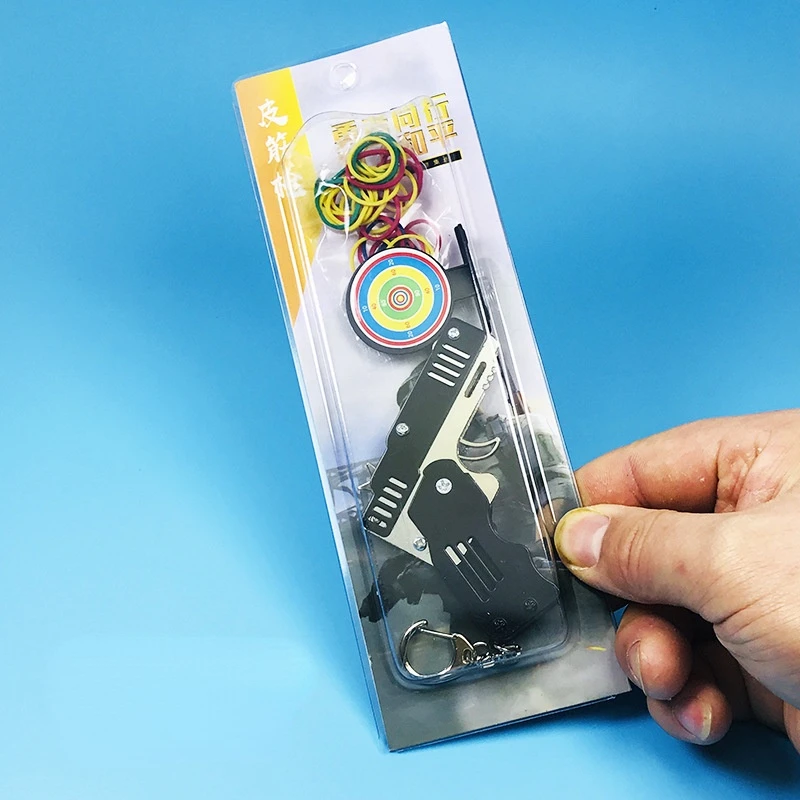 Полностью металлический пистолет с резиновой лентой модель игрушечного