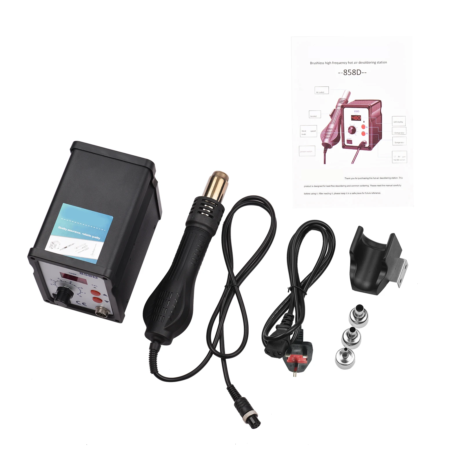 

700W Brushless Hot Air Rework Station LED Digital Adjustable Air Flow Electric Desoldering Gun For BGA PLCC Electronics Repair