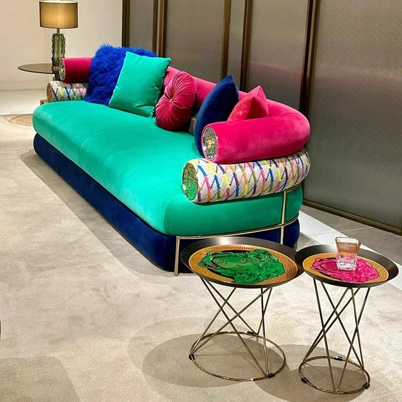 Для Weiches разумfallenes markiiigartiges Sofa современные Holz nordischesfrikaisches Puffs-Sofa 3-Sitzer Muebles Para Salas