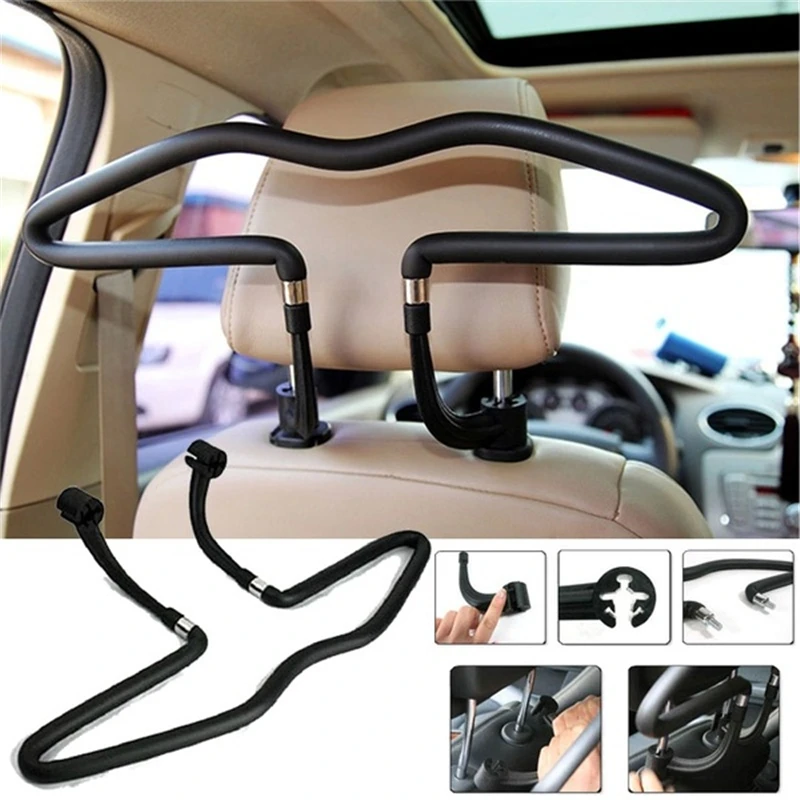 

Car Coat Hanger Back Seat Headrest Coat Dry Rack Holder Stainless steel Jacket Suit Machine Drying Rack Universal Car Supplies