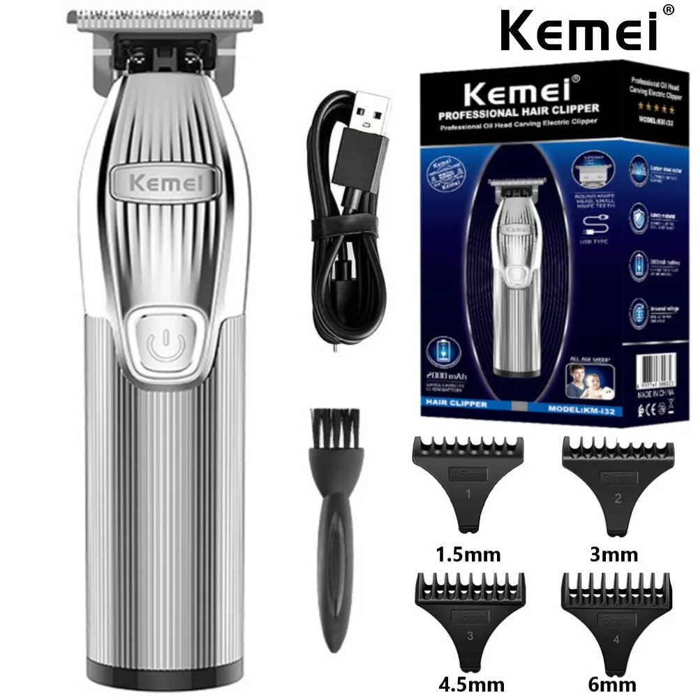 

Kemei-i32 профессиональная Проводная Беспроводная Машинка для стрижки волос, перезаряжаемый триммер для волос, электрическая машинка для бороды