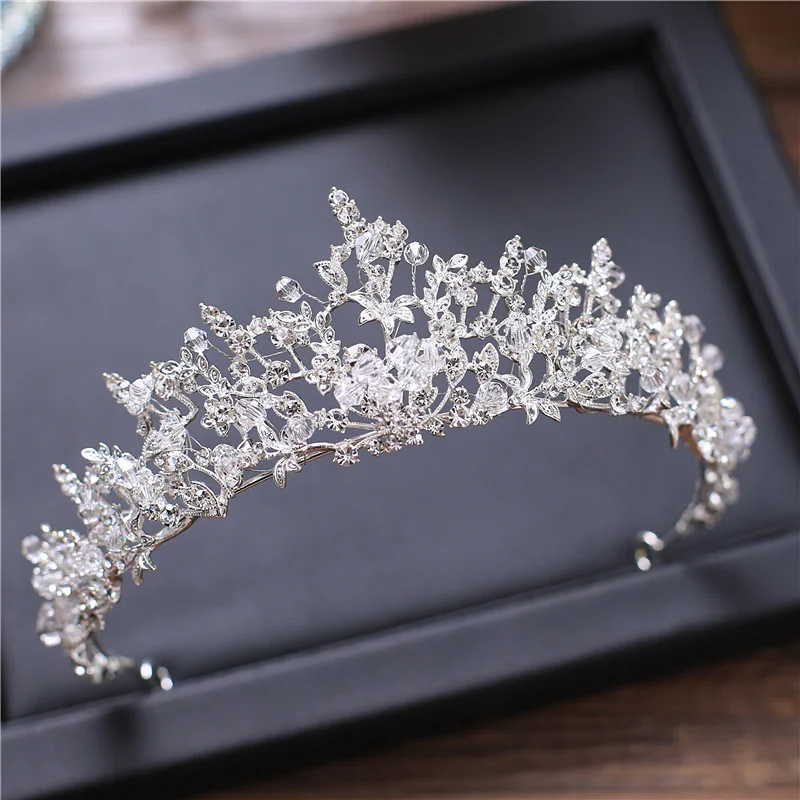 

Luxury Bridal Tiara Hair Crown Wedding Hair Accessories for Women Silver Color Bridal Crowns and Tiara Women Accessories
