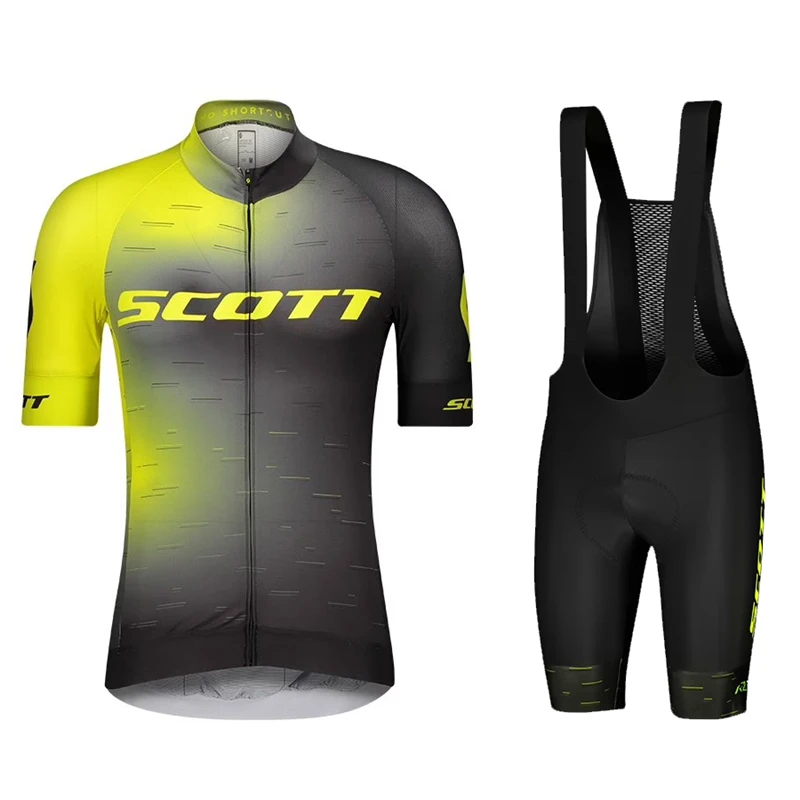 

Black SCOTT Cycling Jersey Set Men Cycling Clothing Road Bike Shirts Suit Bicycle Bib Shorts MTB Ropa Ciclismo Maillot 2023