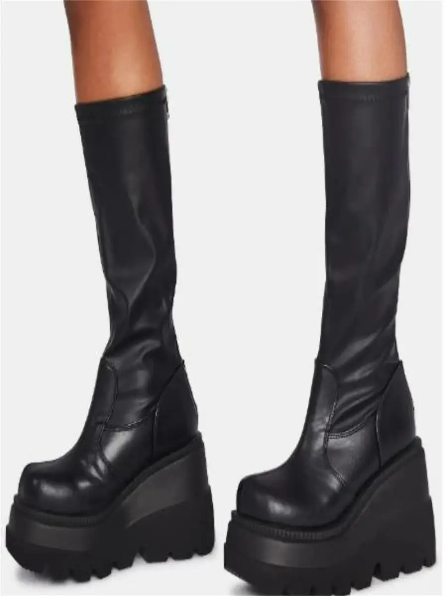 

New Summer Thick Soled Boots Motorcycle Fashion Boots Knee High Boots Women