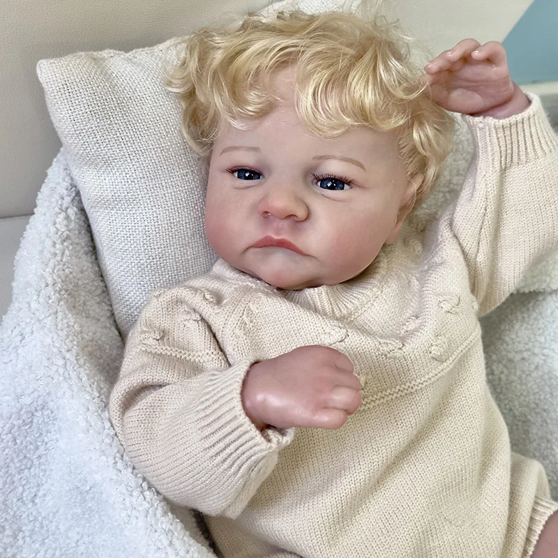 Кукла реборн из натуральных волос Levi 19 дюймов мягкое тело для новорожденных 3D