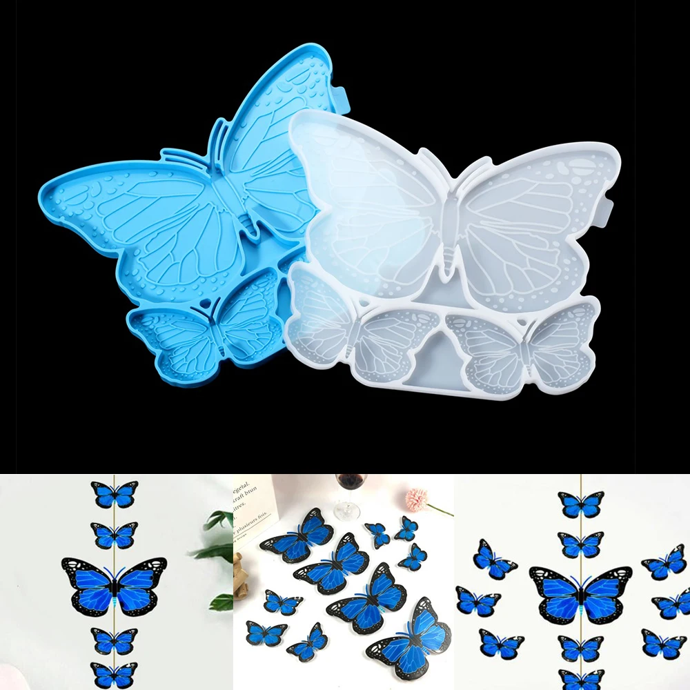 

Butterfly Silicone Resin Molds Wall Hanging Silicone Resin Tray Mold Epoxy Resin Casting Molds for Making Keychain Silicone Mold