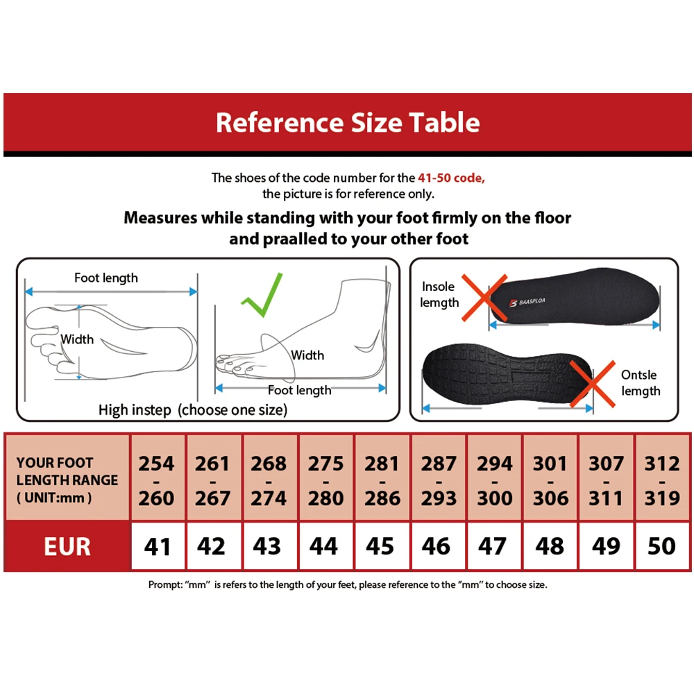 Baasploa Men's Walking Shoes Casual Breathable Sneakers Lace-up Comfortable Sport Shoes Non-Slip Wear-Resistant Men's Shoes