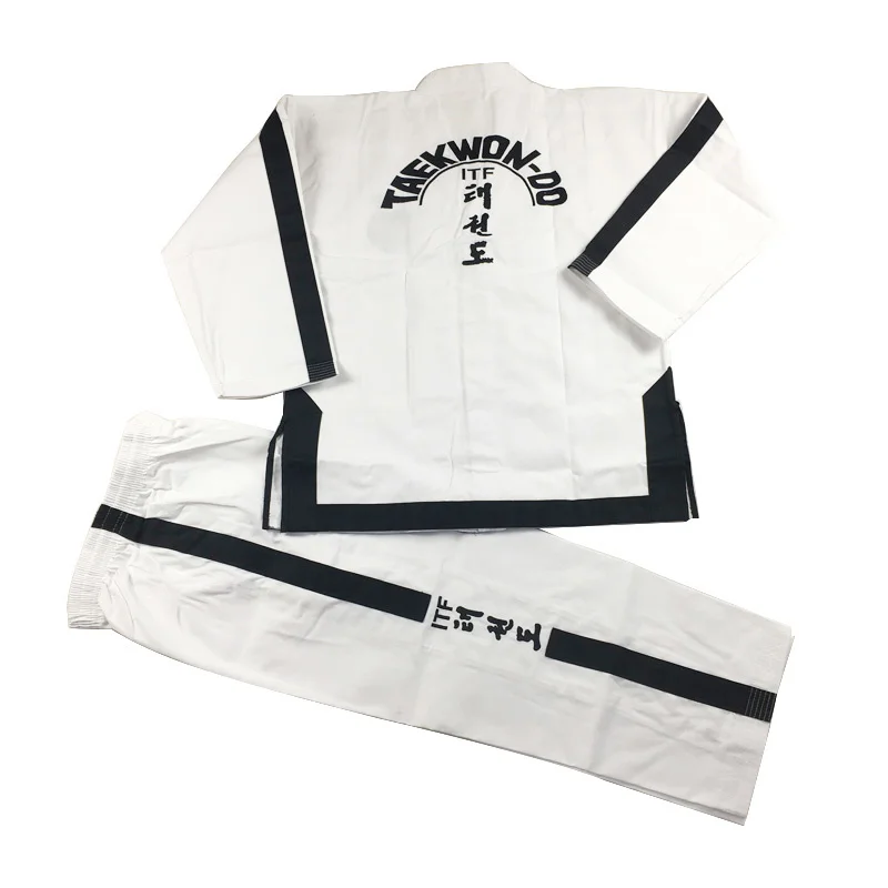 

New High Quality Taekwondo White Embroidery Standard ITF Uniform For Instructor Uniforms Men Suit 강사 유니폼 dobok kimono