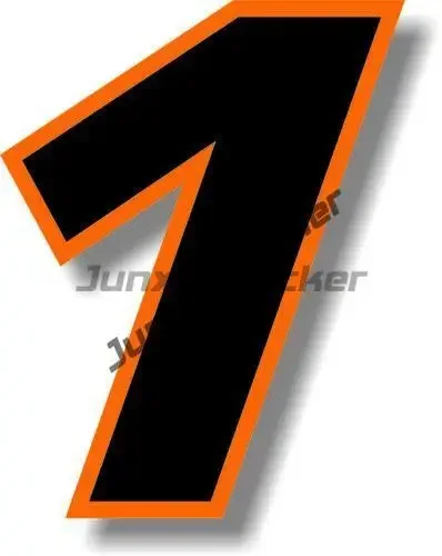 Черные с оранжевой границей панк цифры наклейки 0123456789 виниловая наклейка