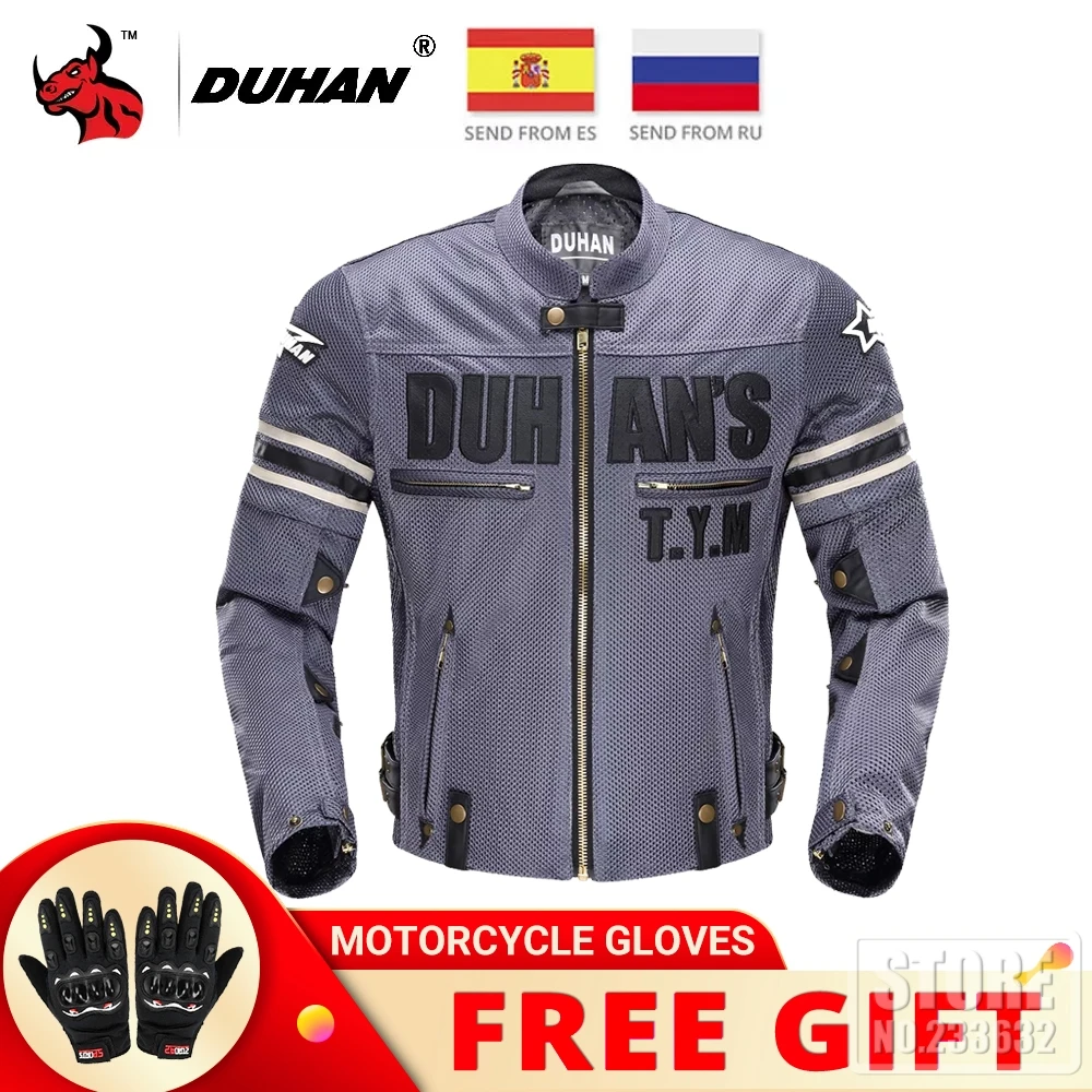 

DUHAN Motorcycle Jacket Summer Men's Breathable Mesh Moto Motocross Jacket Motobiker Riding Jacket Jaqueta Motociclista