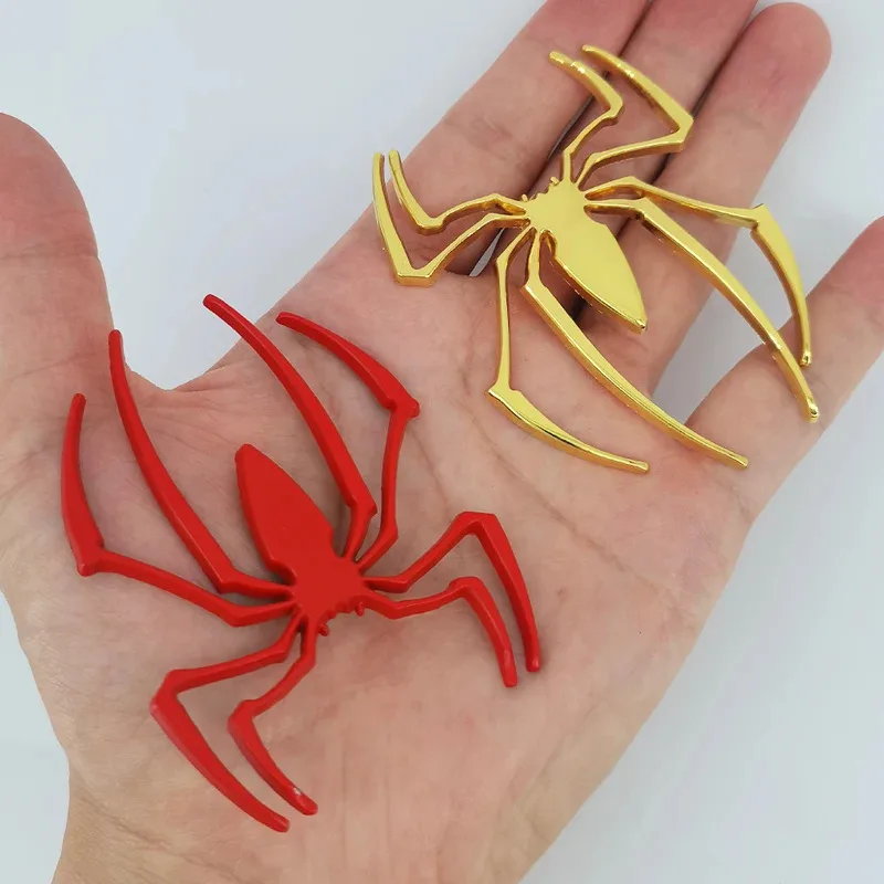 Фото Универсальные 3D металлические наклейки для автомобиля: эмблема-паук, хромированные, черные, красные, золотые значки, декоративные наклейки для автостайлинга, внешние аксессуары №5
