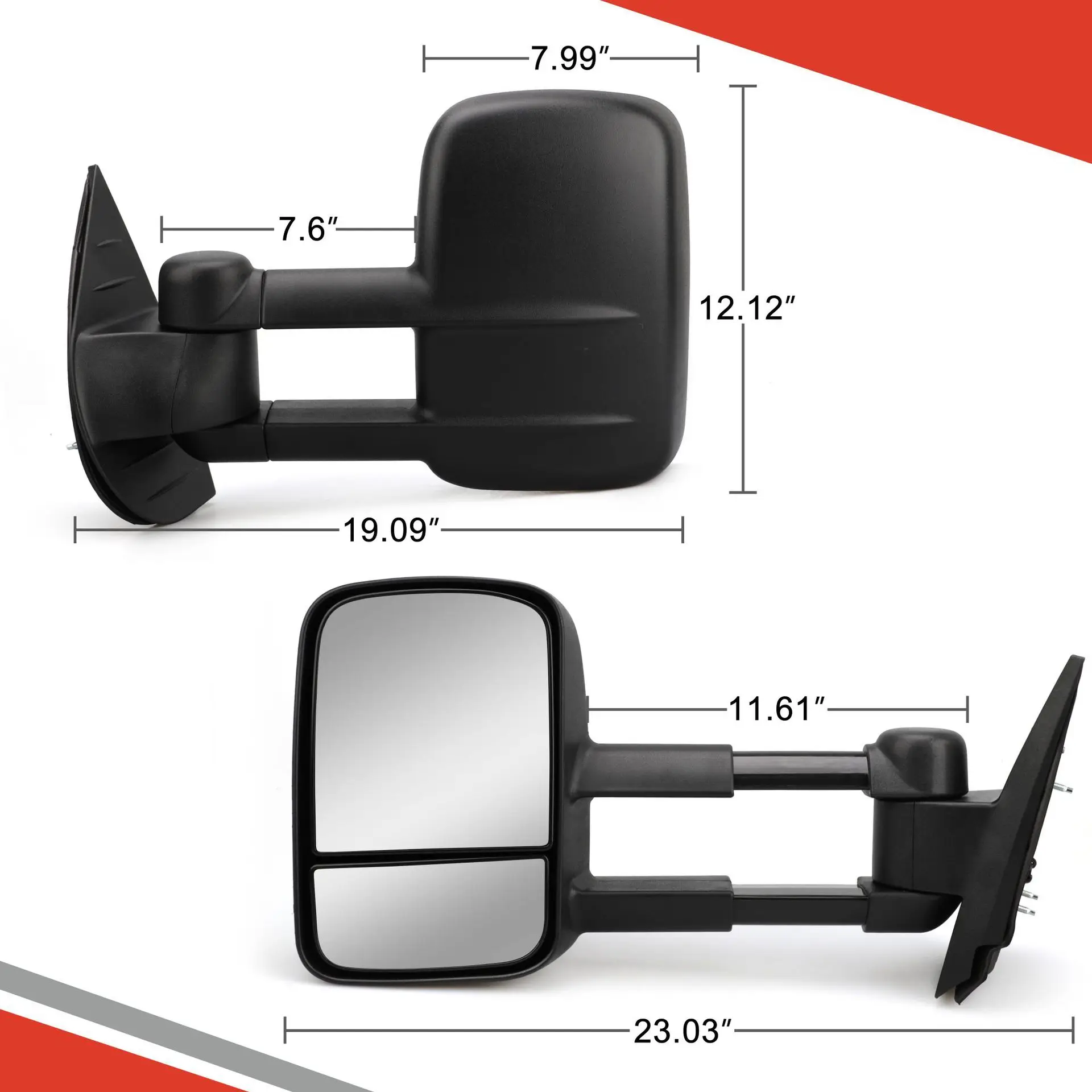 

For Chevrolet Silverado GMC Sierra 2007-2013 Pickup Rearview Tow Mirror 7253-07-M