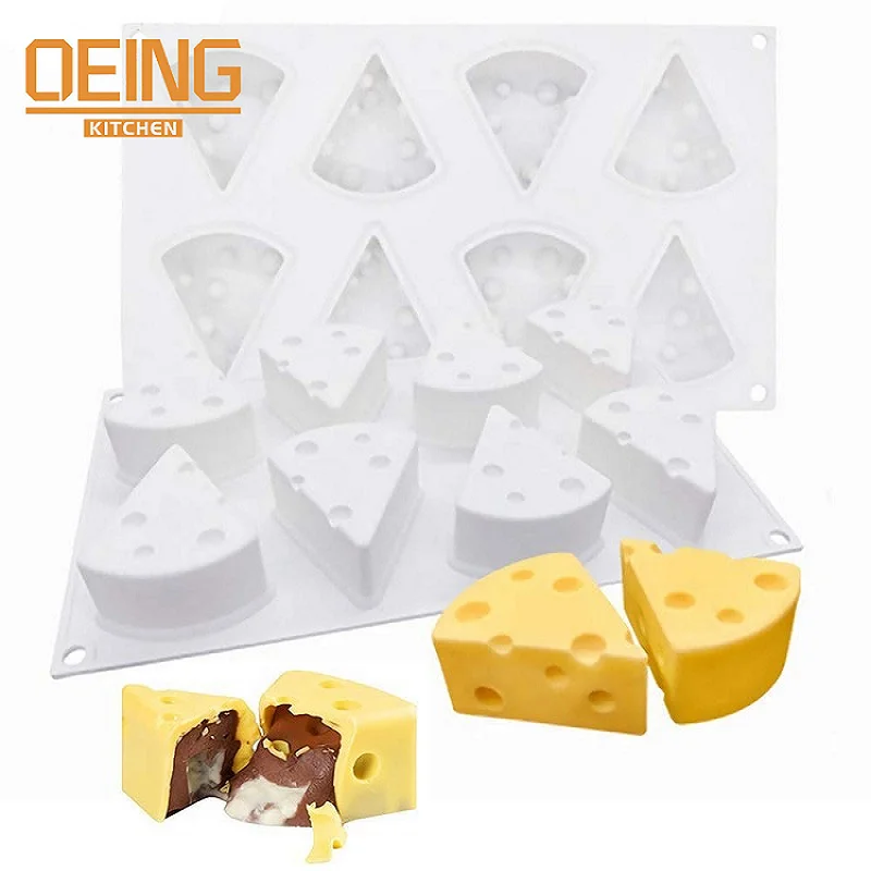 

8 Cavity Cheese Silicone Cake Mold for Mousse Jelly Pudding Chocolate Ice Cream Bread Dessert Baking Bakeware Decorating Tools