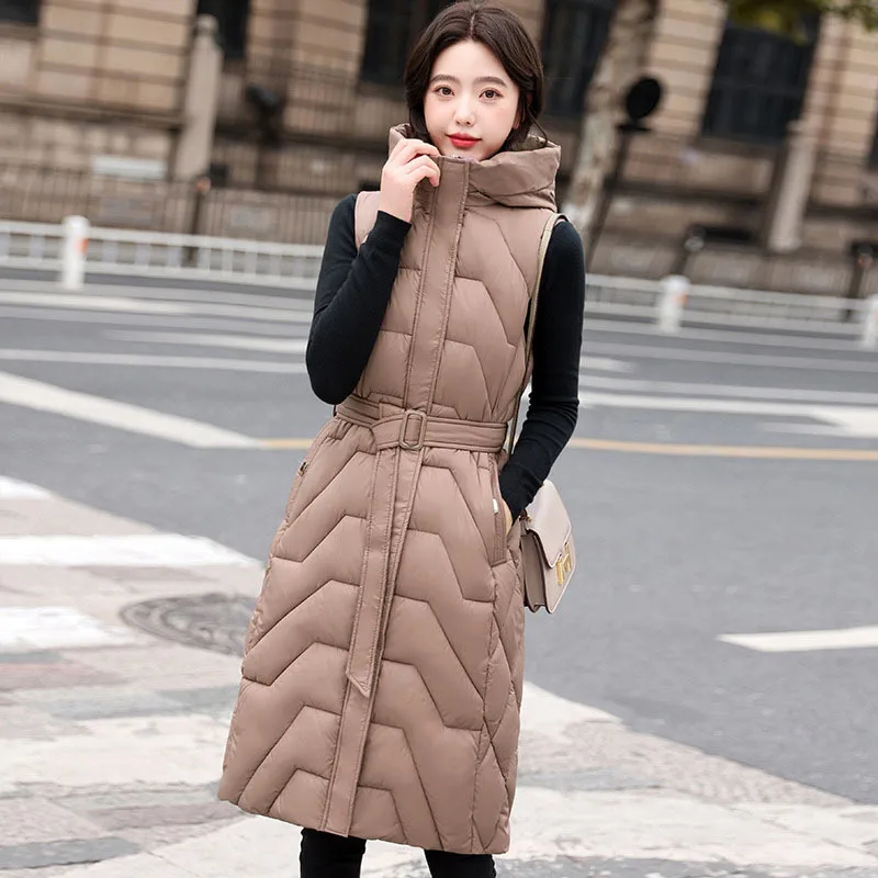 

Long Women's Vest Autumn And Winter 2023 New Top Versatile Elegant Temperament Lapel Collar Cotton Vest For Female