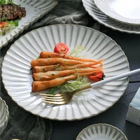 1pc european style ceramic retro round food dessert steak dessert sushi dinner plates household tableware dish set