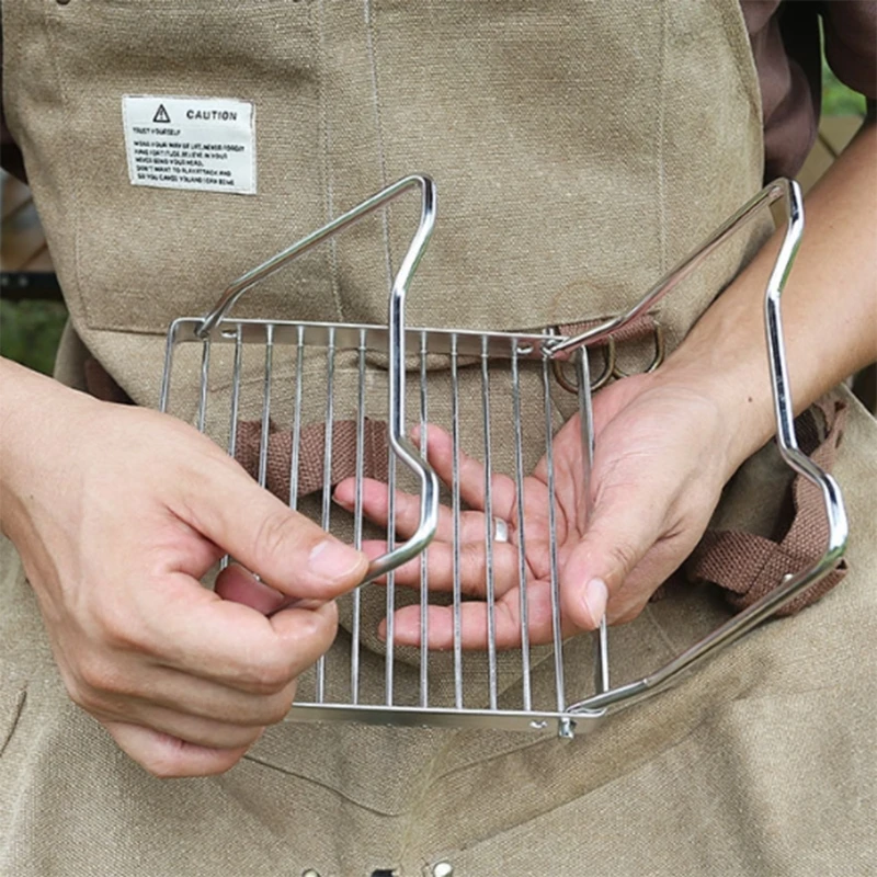 Портативная складная подставка для гриля у костра решетка из нержавеющей стали