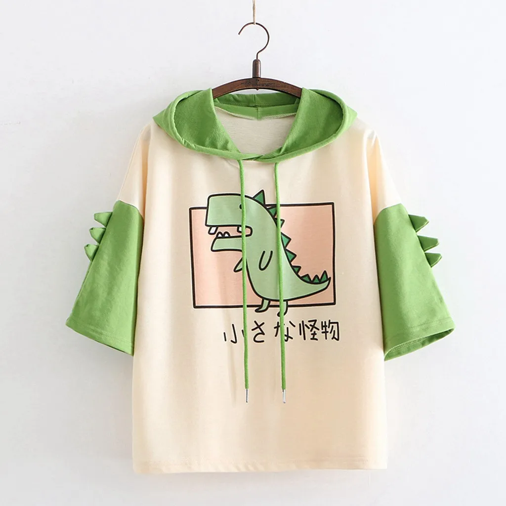 

Women Hoodie 2022 T Shirt Women Hoodies Summer Pullovers Tops Dinosaur Cartoon Harajuku Graphic Tees Girls Teens Cute Kawaii