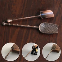 shovel shape tea spoons retro chinese style tea accessories copper sugar salt coffee spoons for kitchen kongfu tea tools gadget