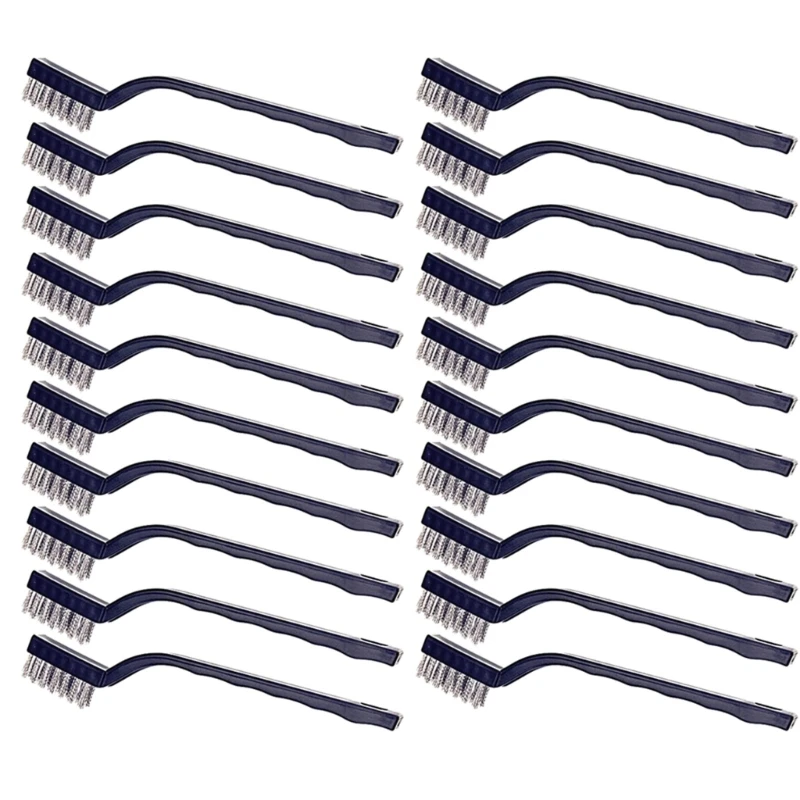 

20Pcs Curved Handle Wire Brush Cleaning Tool for Cleaning Welding Slags and Rust