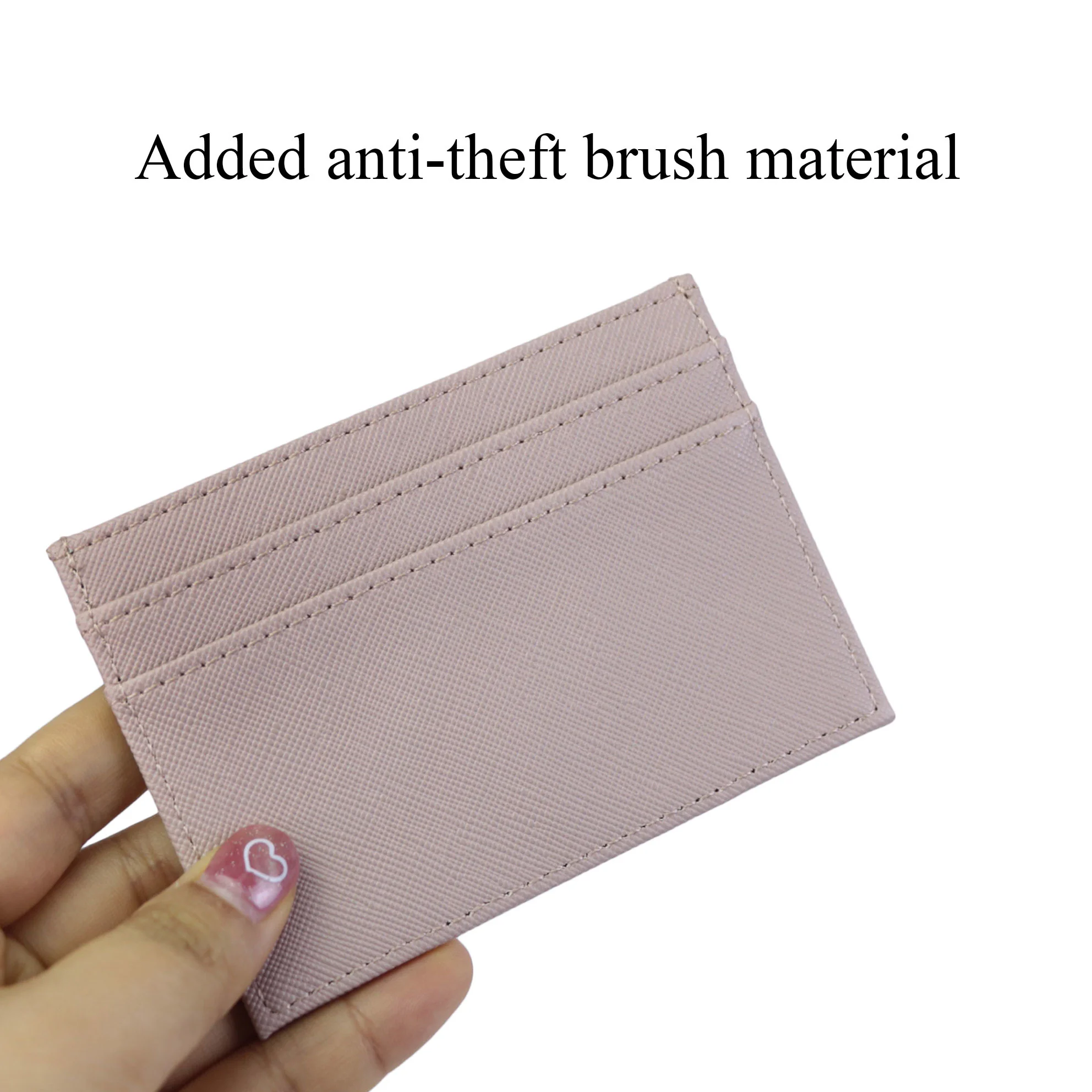 Free Custom Initial Letters Dropshipping Slim RFID Blocking Wallet Saffiano PU Leather Credit Card Holder ID Card Case Gift