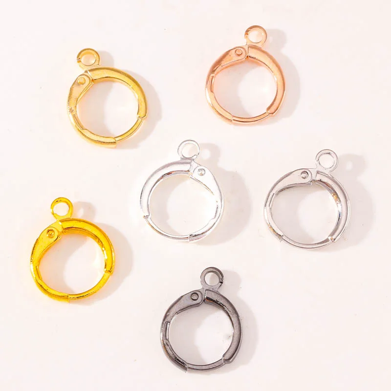 

20Pcs/Lot 11*15mm Alloy Copper Round Small Earwire DIY Drop Earrings Making Connector Accessories Colorless Earring Hooks Crafts
