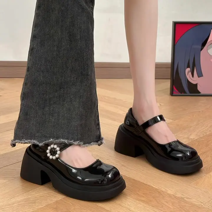 

Туфли-оксфорды женские с мехом, повседневные кроссовки, лоферы на плоской подошве, на платформе, круглый носок, кожаные, в британском стиле, осень 2023