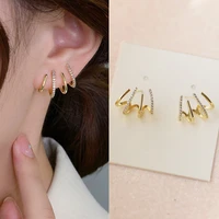 new crystal claw stud earrings gold color alloy earrings for women simple design cute small earrings fashion unusual earrings
