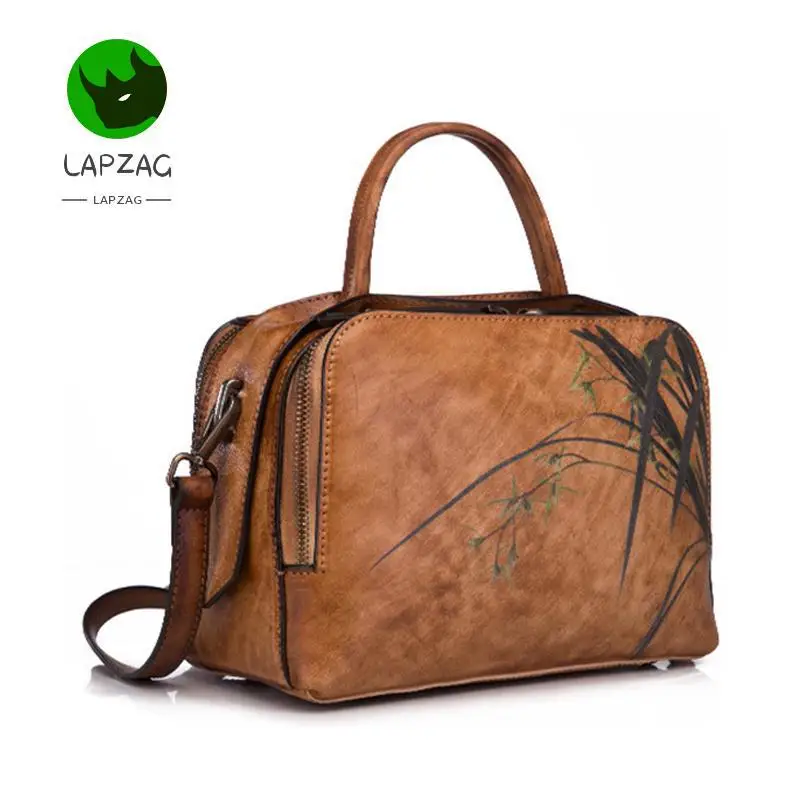 Сумочка на плечо женская из воловьей кожи в стиле ретро