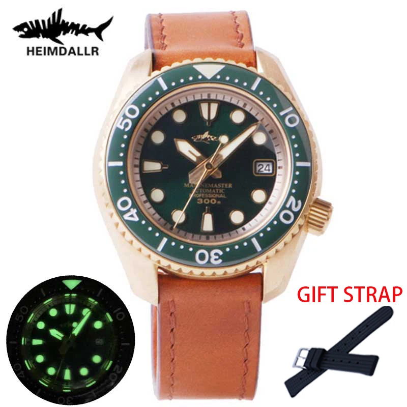 

HEIMDALLR Man Bronze Watch Sapphire Crystal Japan NH35 Mechanical Watch 300M Water Resistant C3 Luminous Automatic Diver Watch