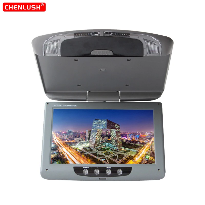 CHENLUSH 11 Inch Car Roof Monitor LCD Flip Down Screen Overhead Multimedia Video Ceiling Roof mount Display