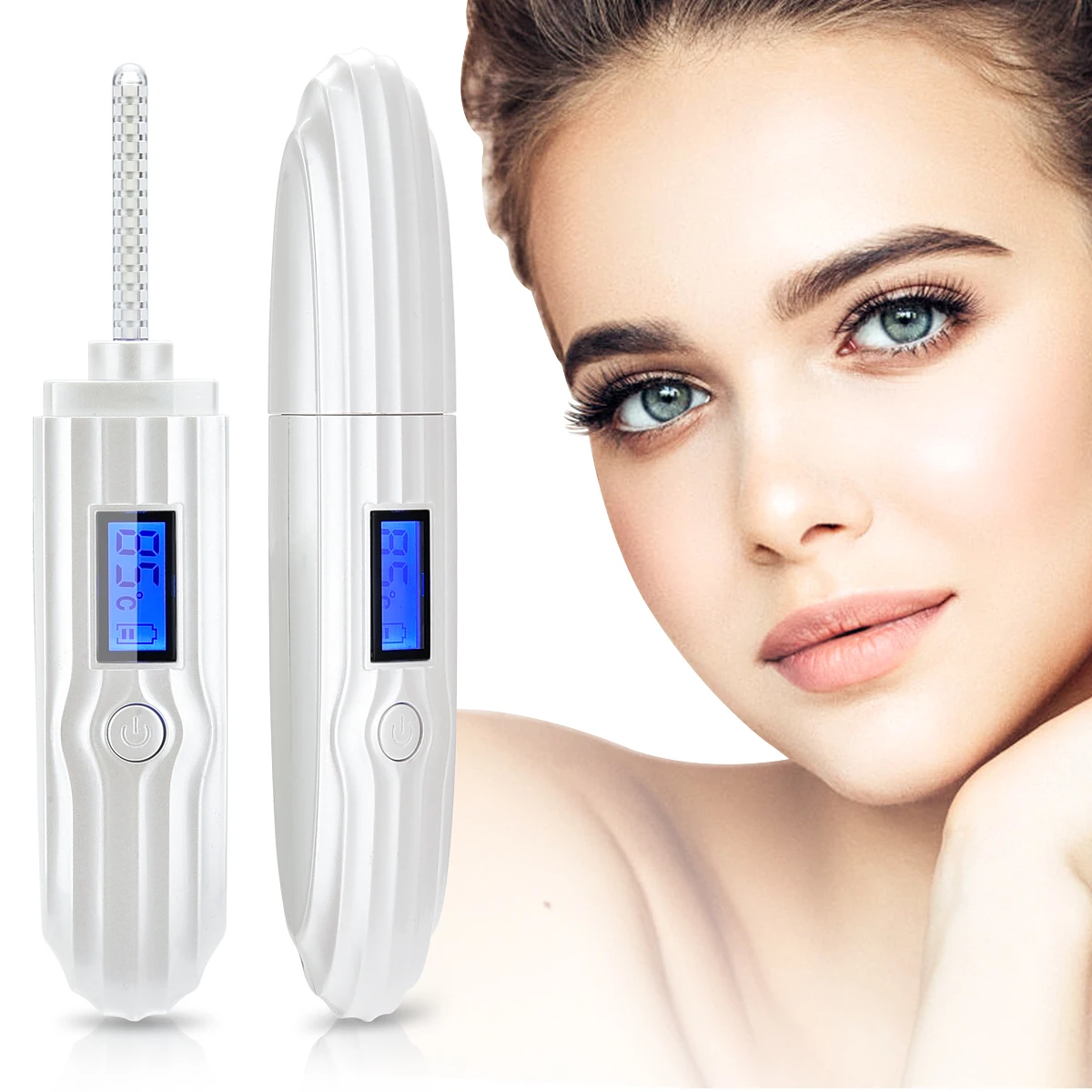 

Eyelash Curler Rechargeable Electric Heated Eyelash Curler Long Lasting Ceramic Inner LCD 3D Heated Eyelash Curler Makeup Tool