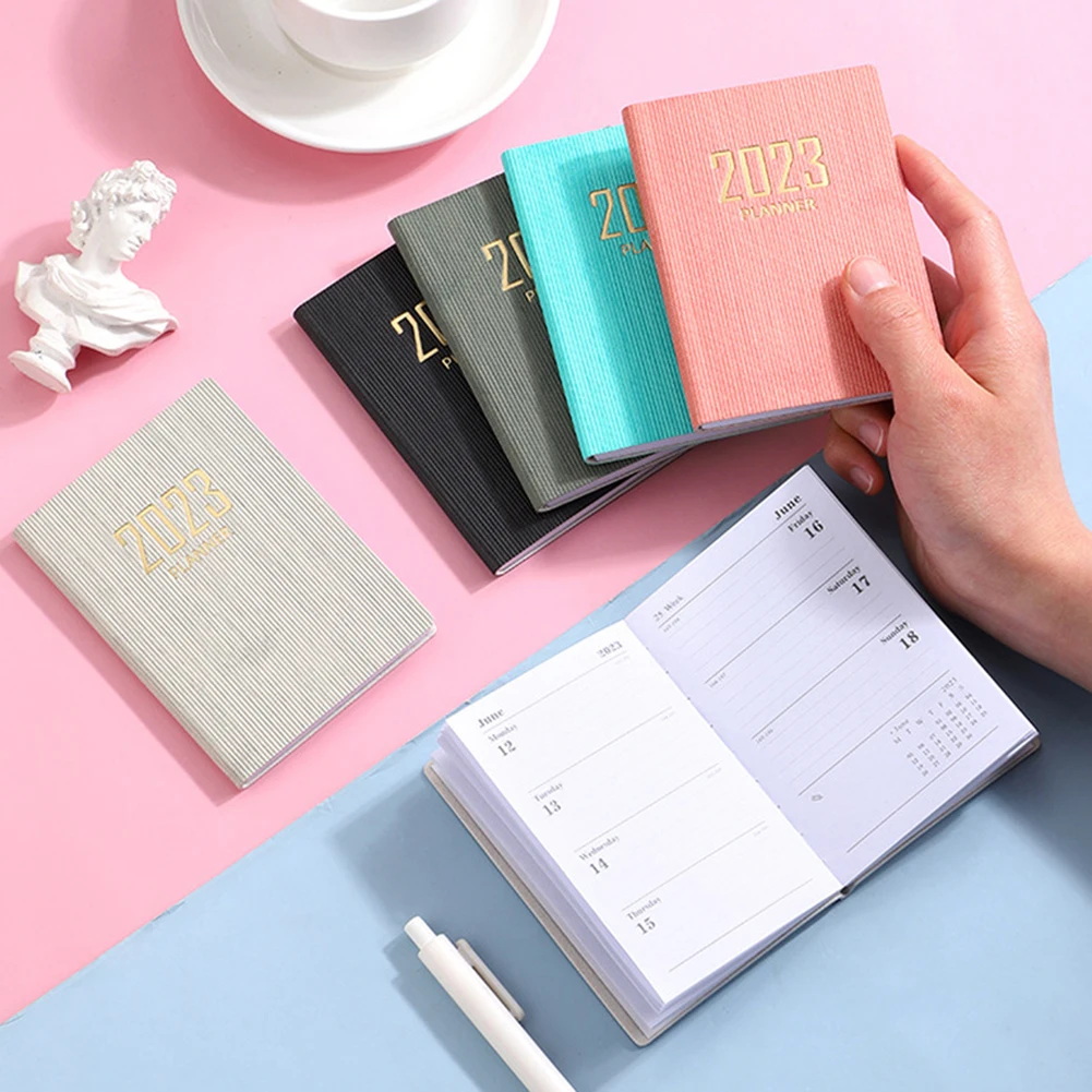 

2023 English Schedule Book A7 Daily Plan Poket Notebook Goals Habit Planner Business Notebook Meeting Journal Office Stationery