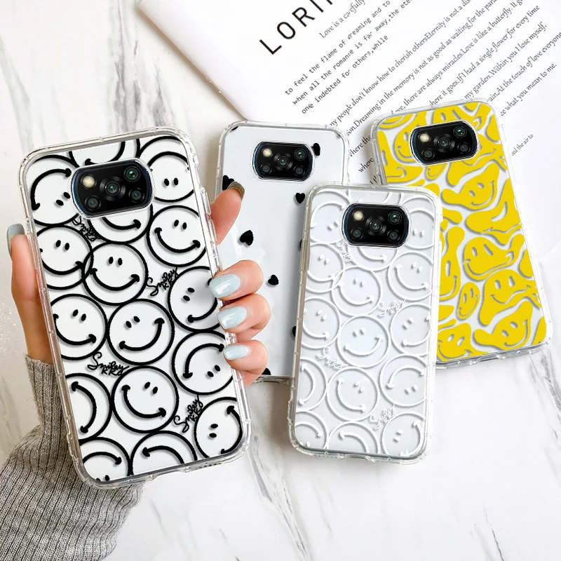 

Poco X3 Pro Case Smile Case Fundas for Xiaomi Redmi Note 9 Pro Case Mi 12t pro 11 Lite 11 10 9 8 Pro 10s 9s F4 F3 Silicon Cover