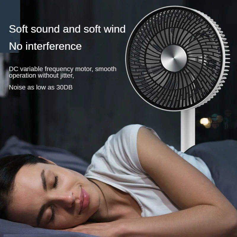 New Smart Air Circulation Fan Portable Household Dormitory Dc Floor Fan Timing Silent Telescopic Table Stand Dual-Use Mini Fan