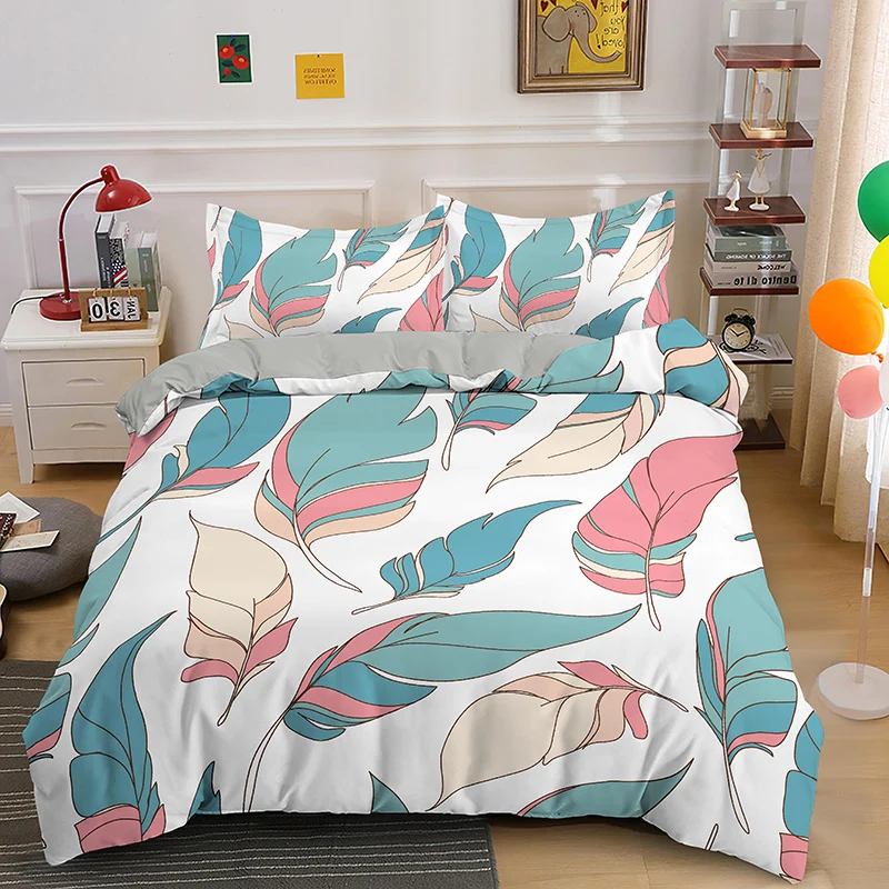 

Детский комплект постельного белья с принтом «перья»