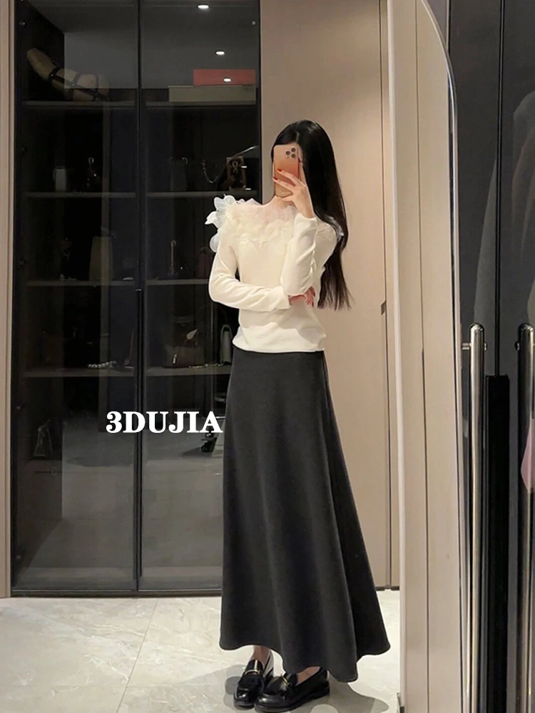 Нежная кружевная трикотажная нижняя рубашка со страусиными перьями женская