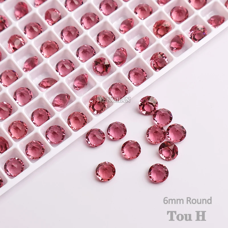 Круглый 6 мм Аврора прозрачный 8 цветов с заостренным дном дизайн ногтей Стразы